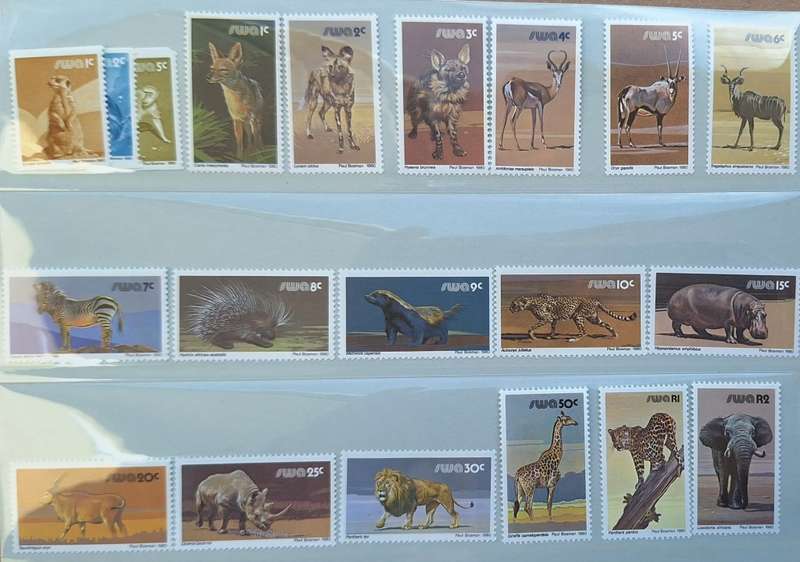 South West Africa 1980 3rd Definitive Wildlife Complete set of 20 Mint stamps