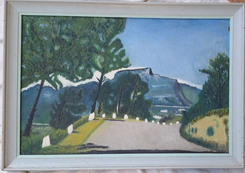 Framed Oil on Canvas Landscape