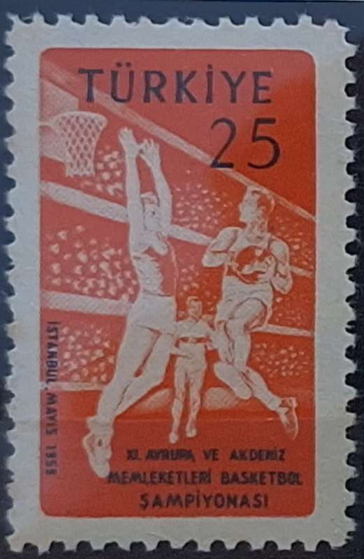 Turkey 1959 Basketball 1 Mint stamp