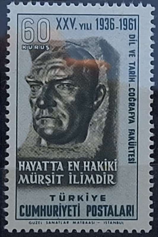 Turkey 1961 Faculty Sculptured Head of Ataturk 1 Mint stamp