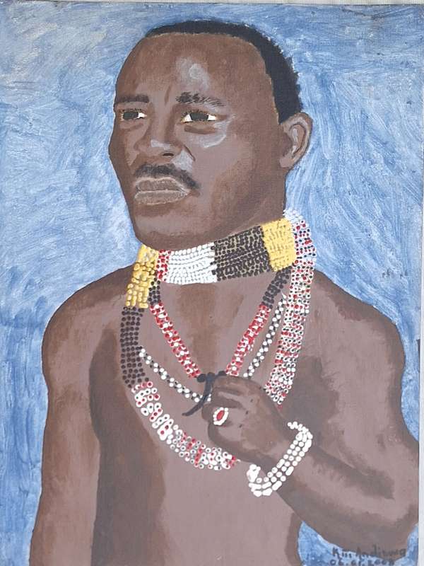 Unframed Painting on Canvas of  African Man by Kiti Andiswa