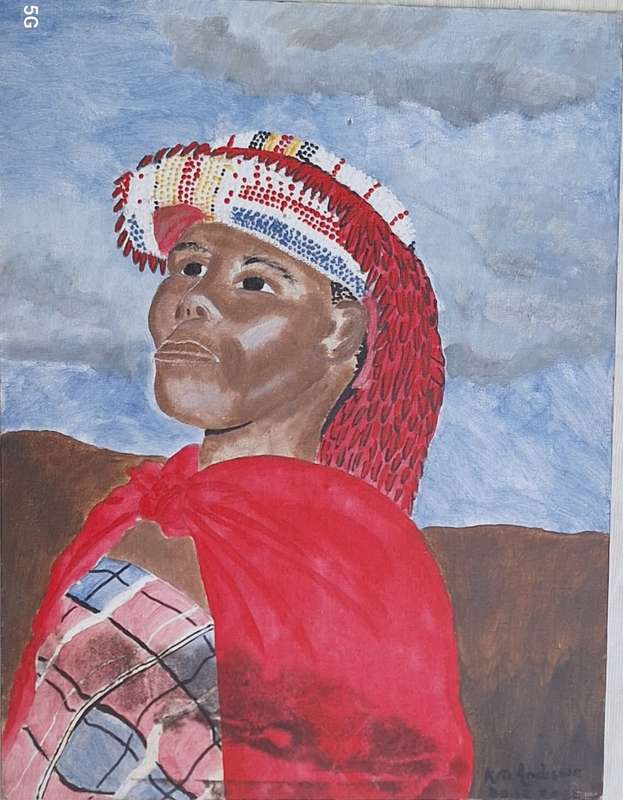 Unframed Painting on Canvas of Traditional Woman by Kiti Andiswa
