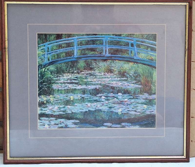 Framed Print: Bridge over a Pond of Water Lilies by Claude Monet
