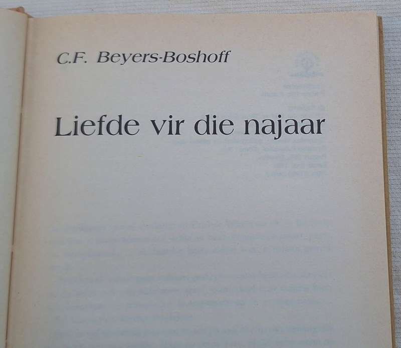 Liefde vir die Najaar deur C F Beyers-Boshoff Hardeband