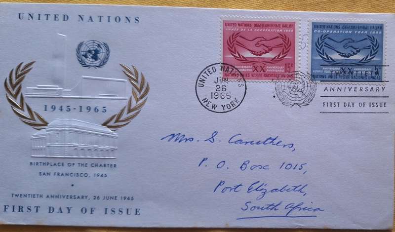United Nations 1965 20th Anniversary FDC
