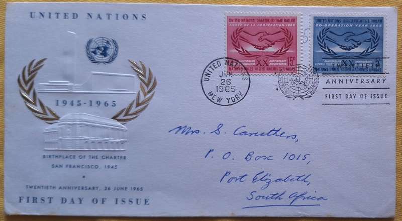 United Nations 1965 20th Anniversary FDC