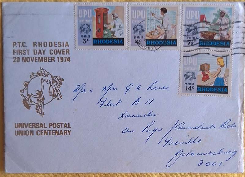 Rhodesia 1974 UPU Centenary FDC