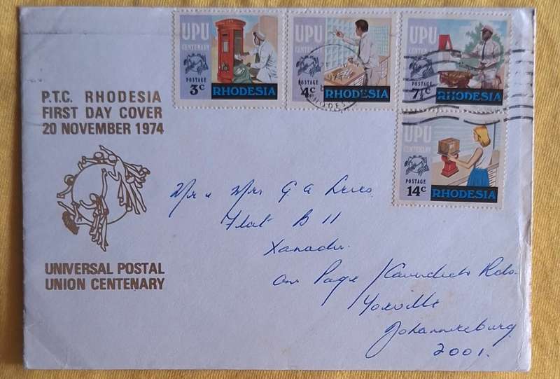 Rhodesia 1974 UPU Centenary FDC