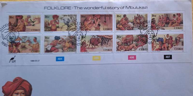 Ciskei 1988 Folklore: Mbulukazi FDC CPT1.26(2) with Sheetlet of 10 stamps