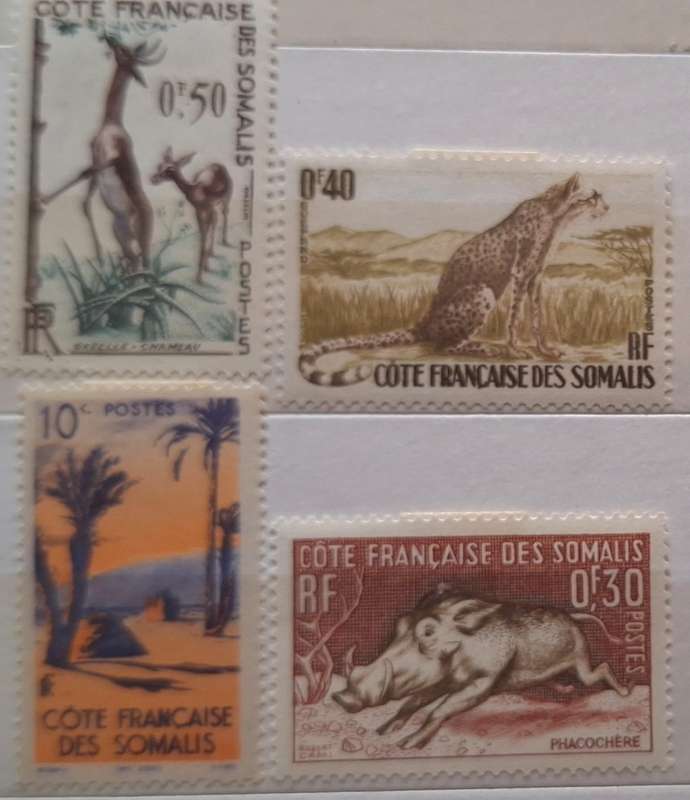 French Somalia Mixed Lot of 4 Unused Hinged stamps