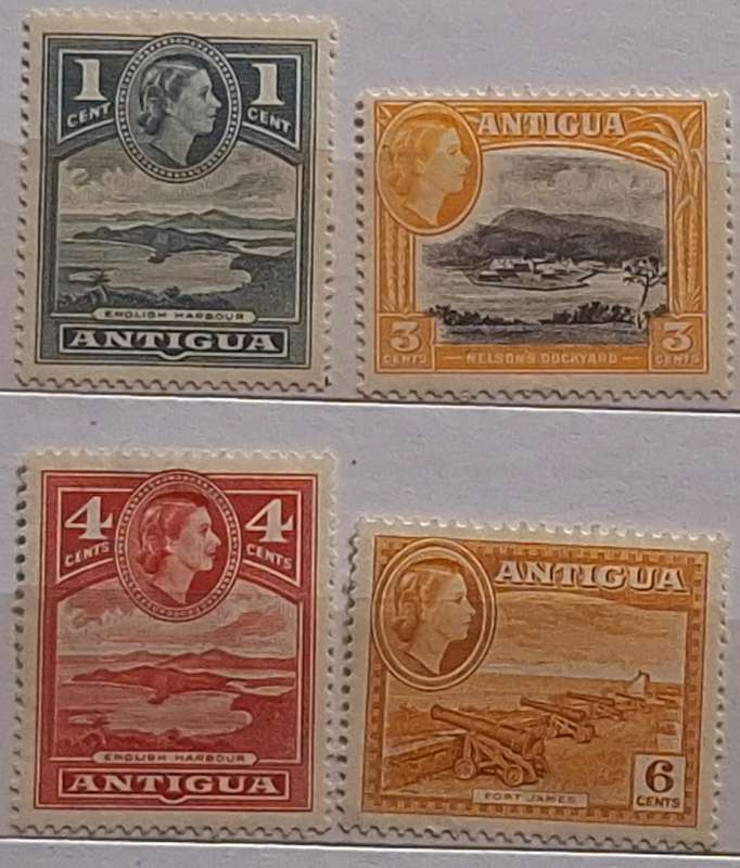 Antigua 1953 Local Motif Definitive 4 Unused Hinged stamps