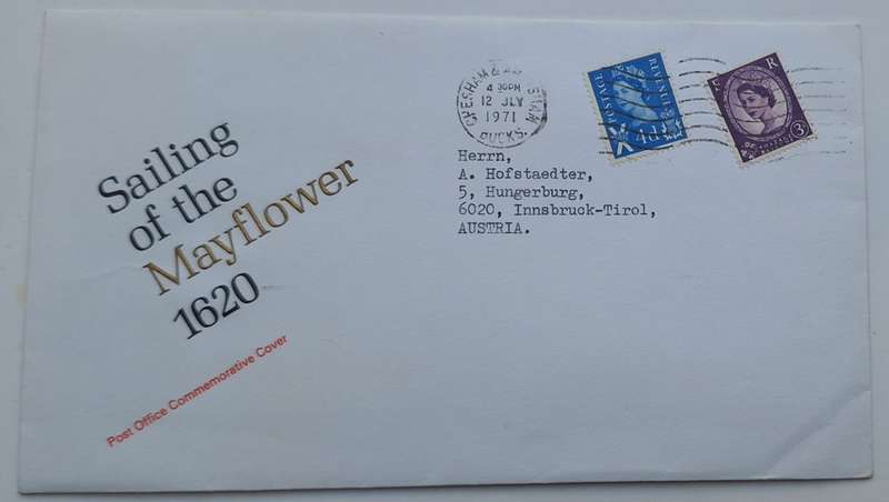 GB 1971 Sailing of the Mayflower 1620 Commemorative Cover