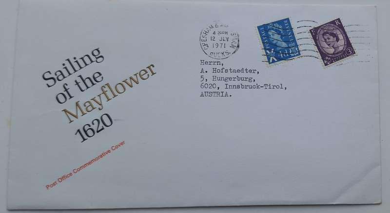 GB 1971 Sailing of the Mayflower 1620 Commemorative Cover