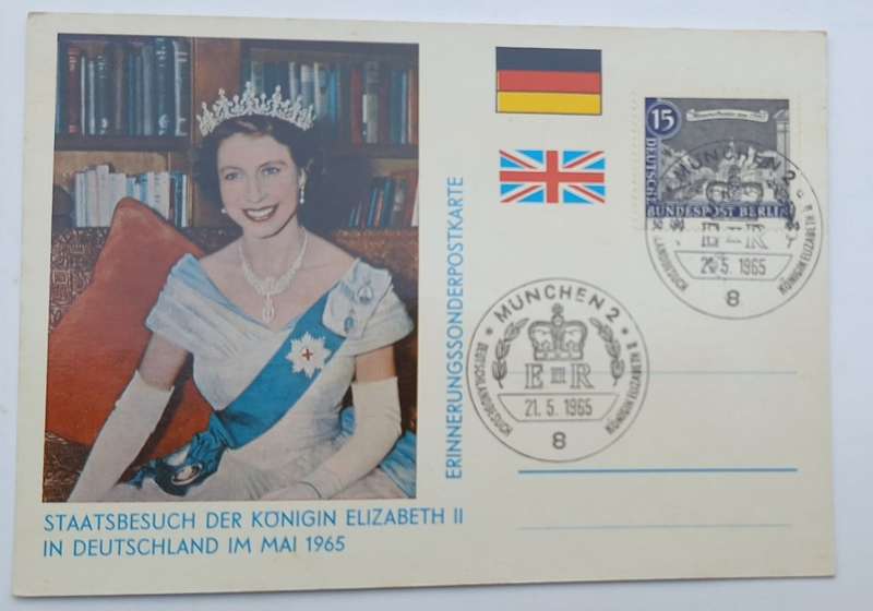 Germany 1965 Visit of Queen Elizabeth II Post Card