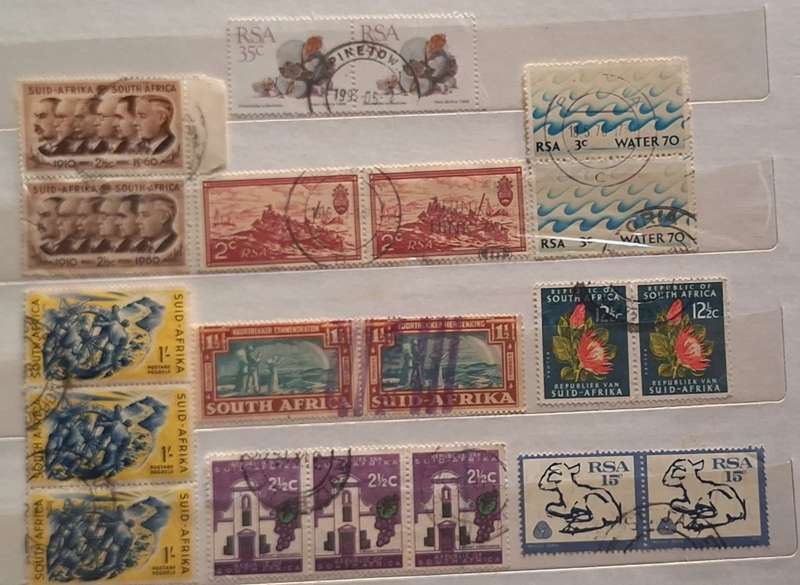 South Africa Mixed Lot of 7 pairs and 3 strips of 3 Used stamps (20 stamps)