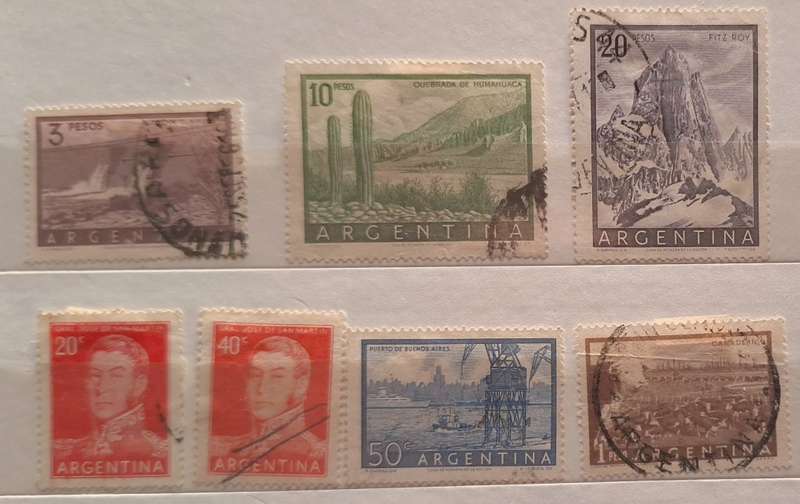 Argentina Mixed Lot of 7 Used Hinged stamps