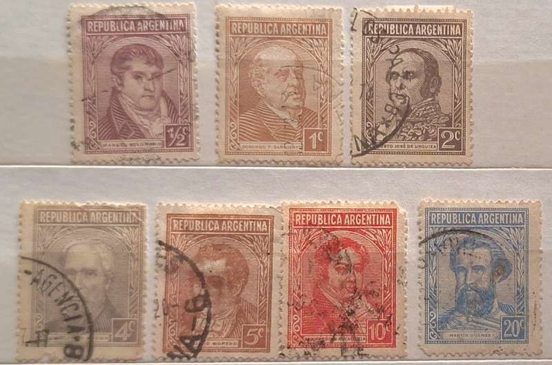 Argentina 1935 Definitives 7 Used Hinged stamps
