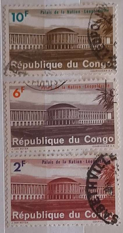 Congo 1968 Leopoldville Palais de la Nation 3 Used Hinged stamps
