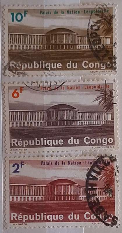 Congo 1968 Leopoldville Palais de la Nation 3 Used Hinged stamps