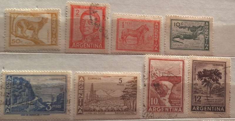 Argentina Mixed Lot of 8 Used Hinged stamps