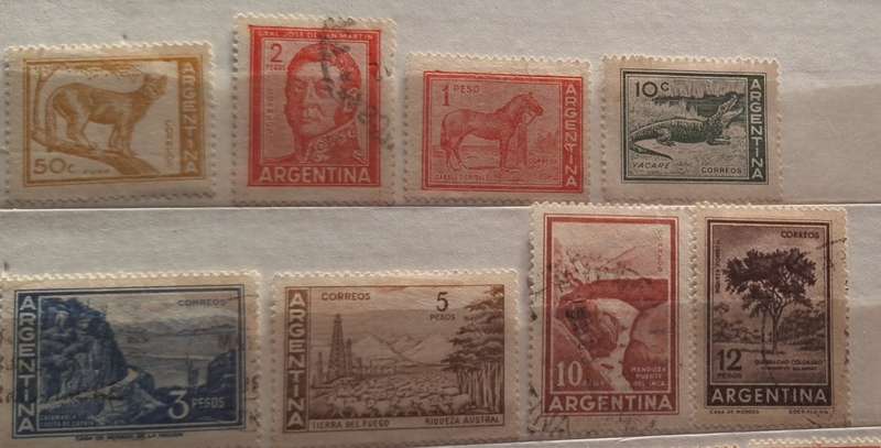 Argentina Mixed Lot of 8 Used Hinged stamps