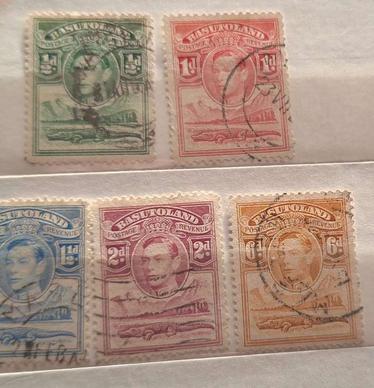 Basutoland 1938 George VI 5 Used Hinged stamps