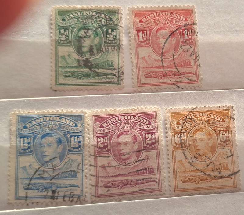 Basutoland 1938 George VI 5 Used Hinged stamps