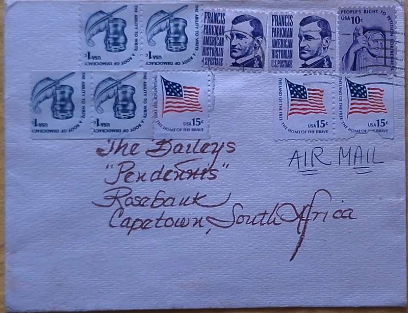 USA Envelope with Mix Postage Stamps