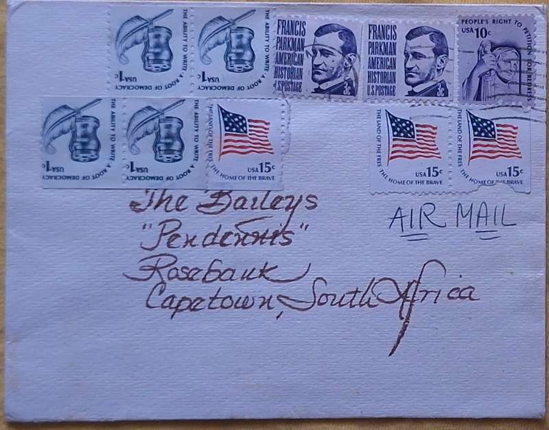 USA Envelope with Mix Postage Stamps