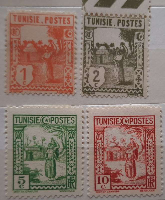 Tunisia 1926 Definitives 4 Unused Hinged stamps