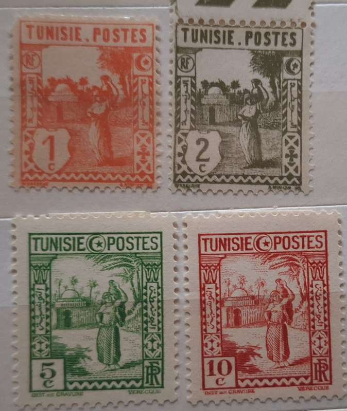 Tunisia 1926 Definitives 4 Unused Hinged stamps