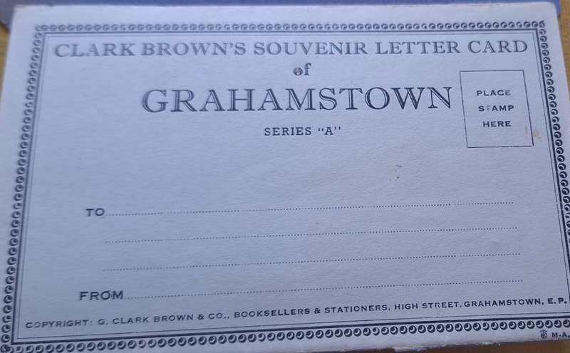 Clark Brown's Souvenir Letter Card of Grahamstown with 6 Photos