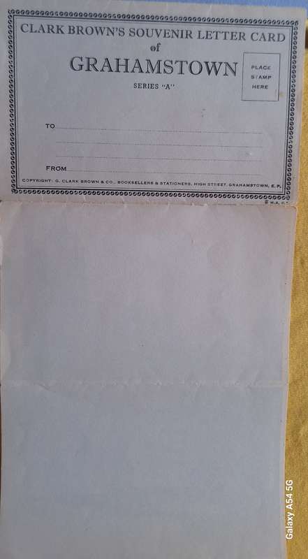 Clark Brown's Souvenir Letter Card of Grahamstown with 6 Photos