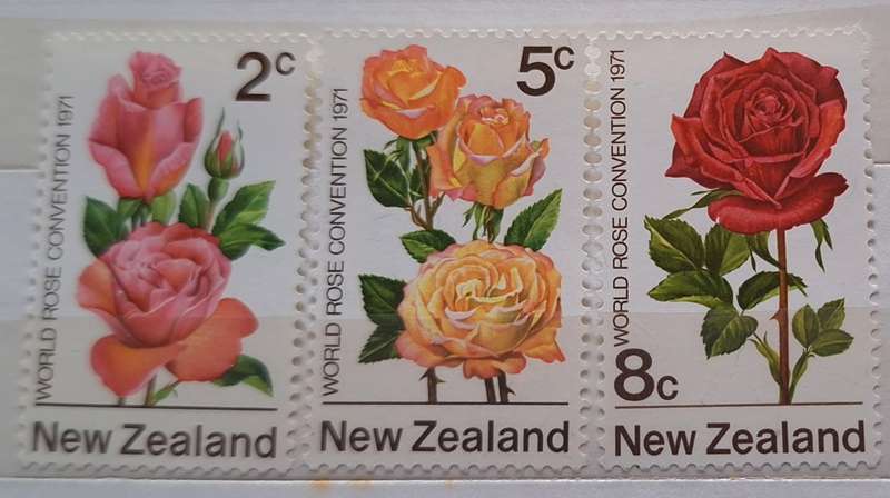 New Zealand 1971 Rose Convention Set of 3 Unused stamps