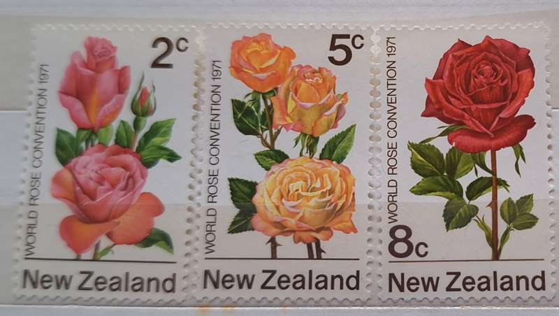 New Zealand 1971 Rose Convention Set of 3 Unused stamps