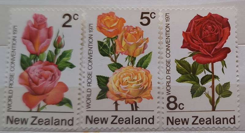 New Zealand 1971 Rose Convention Set of 3 Unused stamps