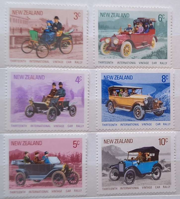 New Zealand 1972 Vintage Cars Set of 6 Mint stamps