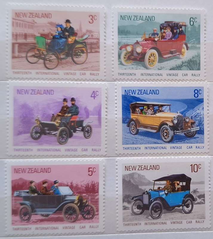 New Zealand 1972 Vintage Cars Set of 6 Mint stamps