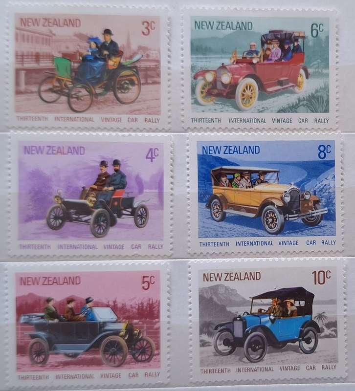 New Zealand 1972 Vintage Cars Set of 6 Mint stamps