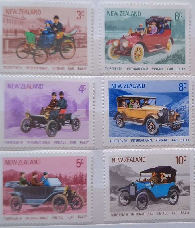 New Zealand 1972 Vintage Cars Set of 6 Mint stamps