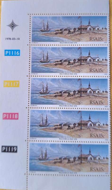 South Africa 1978 Annexation of Walvis Bay Centenary Control Block of 5 Mint stamps