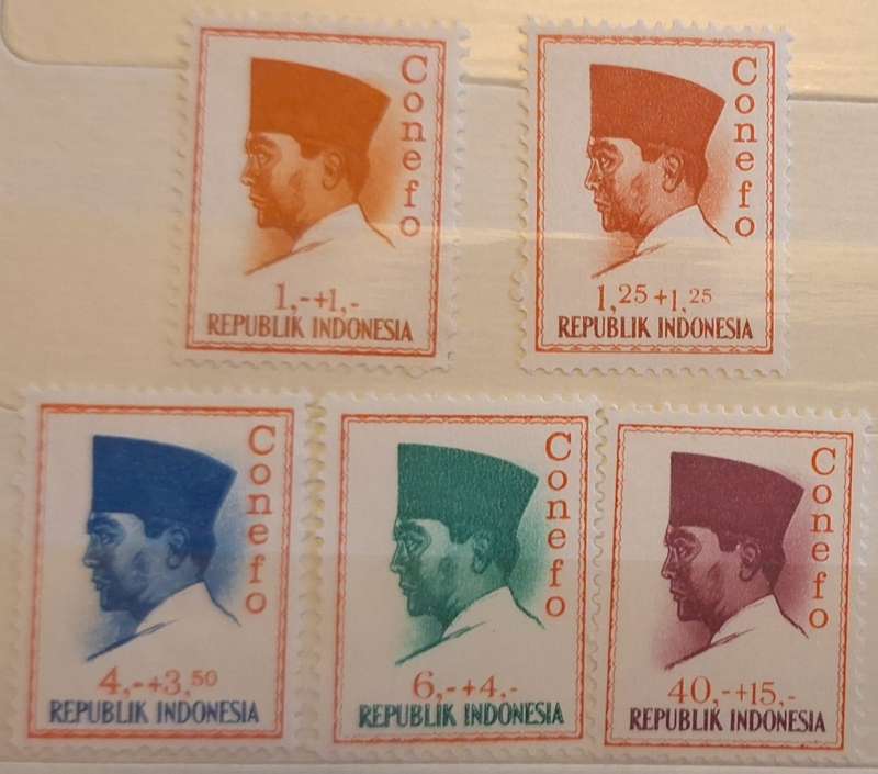 Indonesia 1965 President Sukarno Definitives 5 Mint stamps