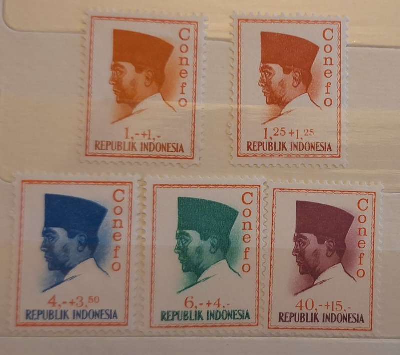 Indonesia 1965 President Sukarno Definitives 5 Mint stamps