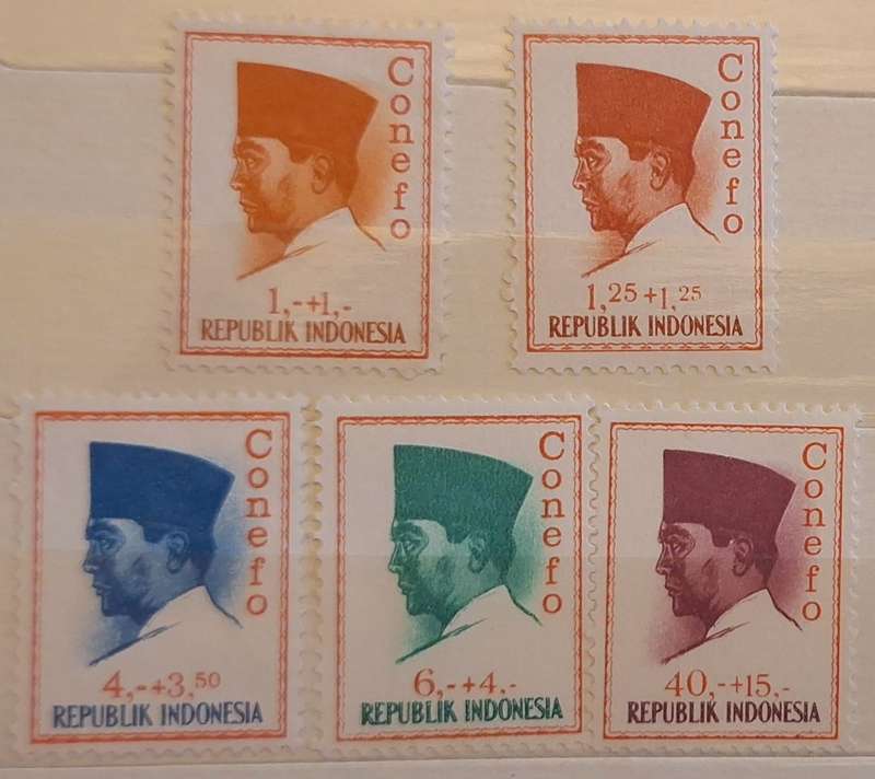 Indonesia 1965 President Sukarno Definitives 5 Mint stamps