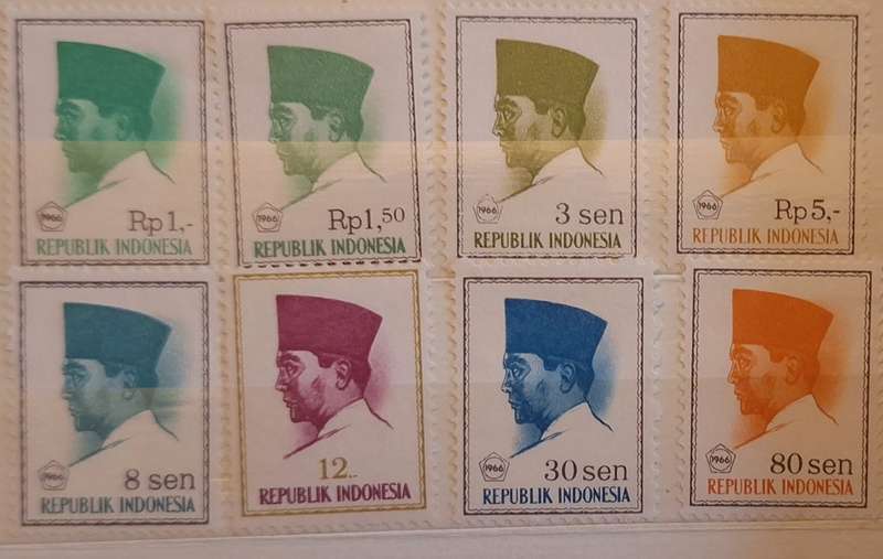 Indonesia 1966 Definitives President Sukarno 8 Unused stamps