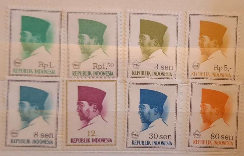 Indonesia 1966 Definitives President Sukarno 8 Unused stamps