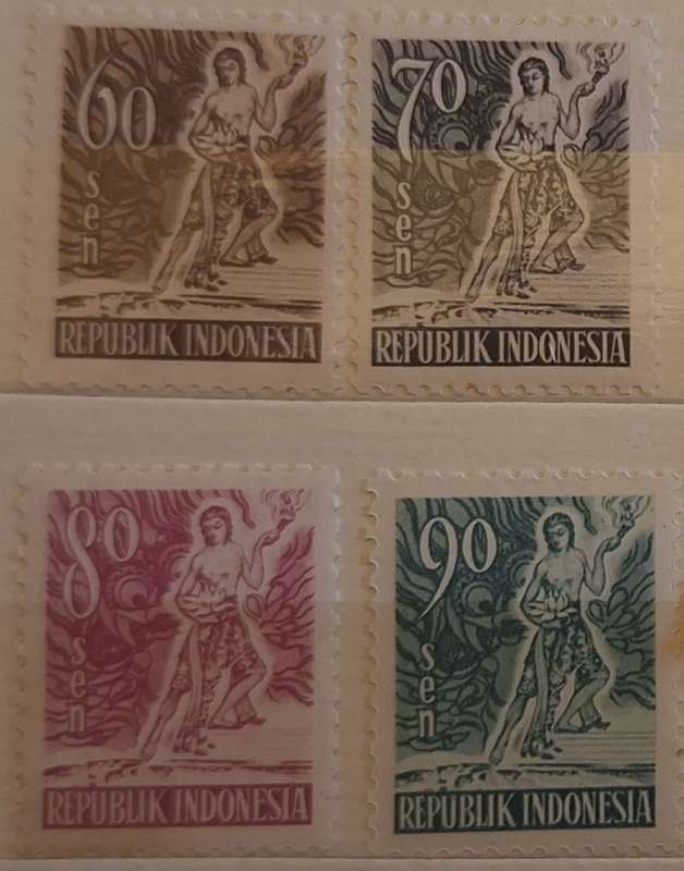 Indonesia 1953 Spirit of Indonesia Definitives 4 Unused stamps