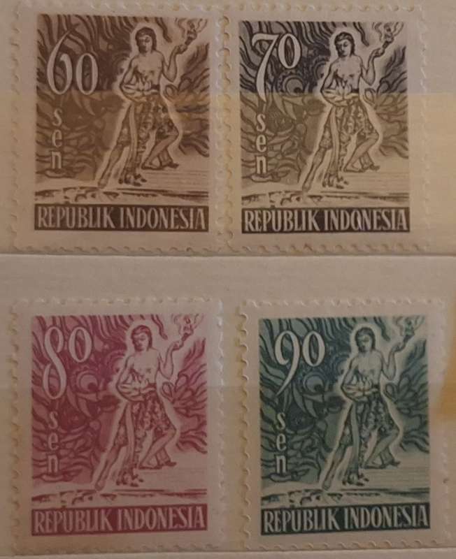Indonesia 1953 Spirit of Indonesia Definitives 4 Unused stamps