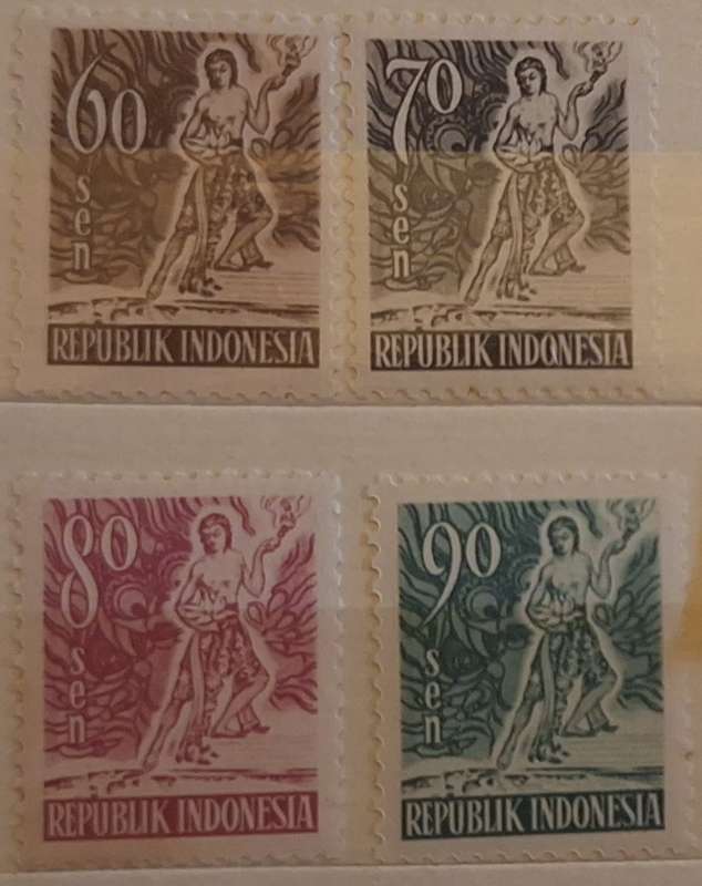 Indonesia 1953 Spirit of Indonesia Definitives 4 Unused stamps