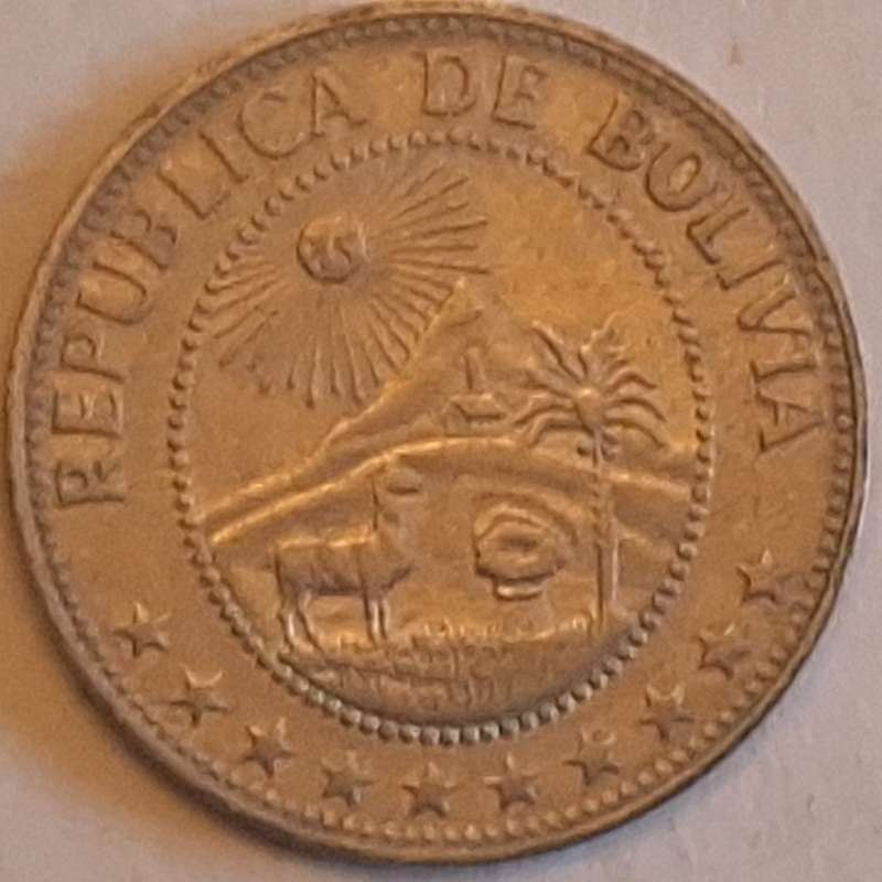 Bolivia 1965 50 Centavos Nickel clad steel